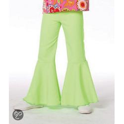 Carnavalskleding Hippie broek bi-stretch neon-groen kind Maat 116