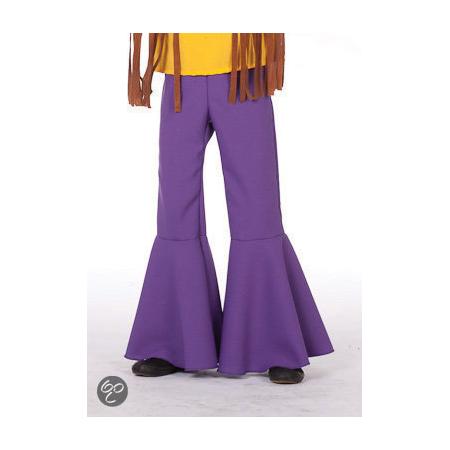 Carnavalskleding Hippie broek bi-stretch paars kind Maat 152