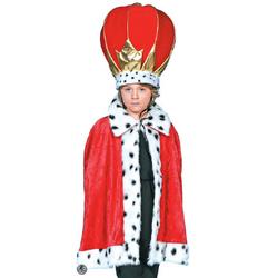 Carnavalskleding Koningsmantel rood met bont kind Maat 116