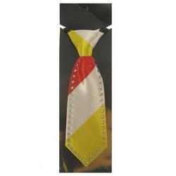 Mini stropdasje rood - wit - geel met strass-stenen
