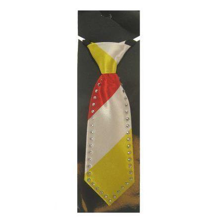 Mini stropdasje rood - wit - geel met strass-stenen