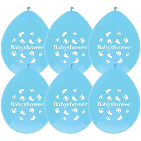 Geboorte Ballonnen Jongen Babyshower 30cm 6 stuks