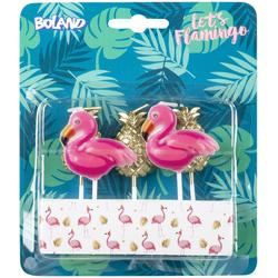 Hawaii Kaarsenset Flamingo 7cm 5 delig