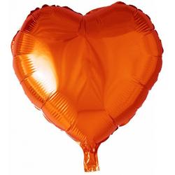 Helium Ballon Hart Oranje 46cm leeg