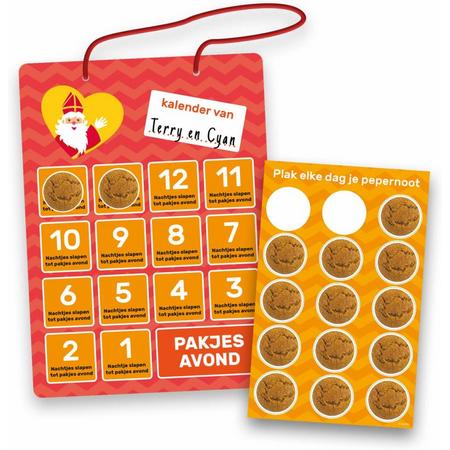 Sint en Piet Aftelkalender met Stickers 35cm
