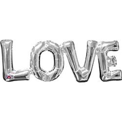 Zilverkleurige Love ballon -  