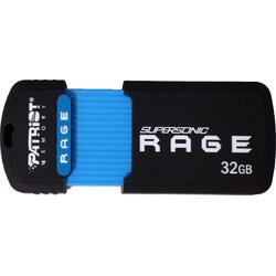 Patriot Memory 32GB Supersonic Rage XT 32GB USB 3.0 (3.1 Gen 1) USB-Type-A-aansluiting Zwart, Blauw USB flash drive