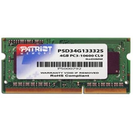 Patriot Memory 4GB DDR3 SODIMM 4GB DDR3 1333MHz geheugenmodule