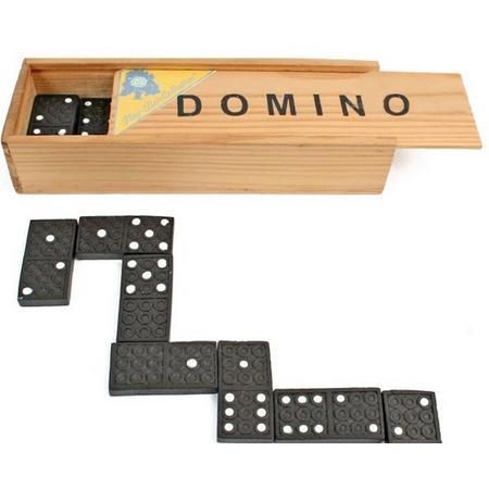 Domino in houten doosje - Reiseditie - Het perfecte reisspel voor op vakantie.
