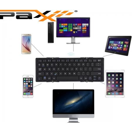 Paxx® HB066 Draadloos Toetsenbord/ Vouwbaar Bluetooth Compact Wireless Keyboard Voor Android/ Windows/ IOS! Kleur: Aluminum Alloy