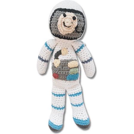 Pebble organic rammelaar - Astronaut - Handgemaakte knuffel