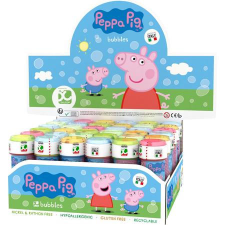 24x Peppa Pig bellenblaas flesjes met spelletje 60 ml voor kinderen - Uitdeelspeelgoed - Grabbelton speelgoed