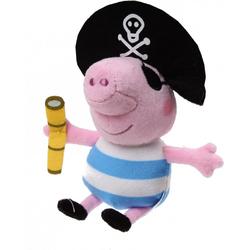 Peppa Pig Knuffel Varkentje Piraat Roze/blauw/wit 17 Cm