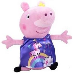 Pluche Peppa Pig/Big knuffel in paarse pyjama 28 cm speelgoed - Cartoon varkens/biggen knuffels - Speelgoed voor kinderen