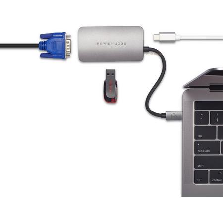 Pepper-Jobs TCH-3 is een USB-C 3.1-naar-USB 3.0-hub