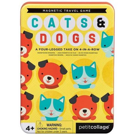 Petit Collage Reisspel Vier Op Een Rij Cats & Dogs 19 Cm Mutlicolor