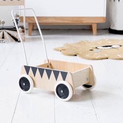 Petite Amélie Houten loopwagen - Speelgoed - Vanaf 1 jaar - Driehoek print