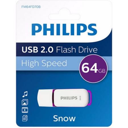 Philips FM64FD70B USB flash drive 64 GB USB Type-A 2.0 Paars, Wit