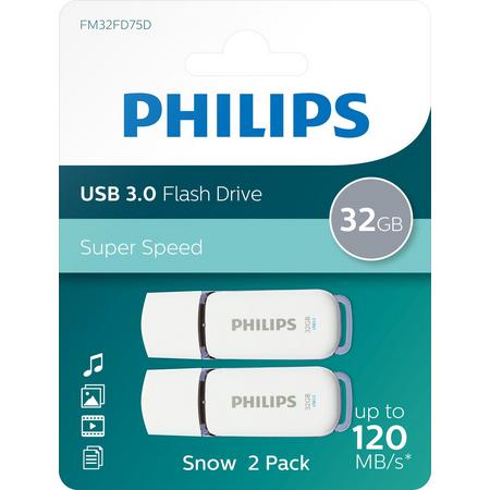 Philips Flash Drive Snow Edition 32GB, USB3.0, 2-pack