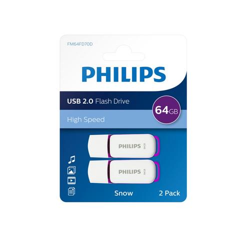 Philips USB flash drive Snow Edition 64GB, USB2.0, 2-pack
