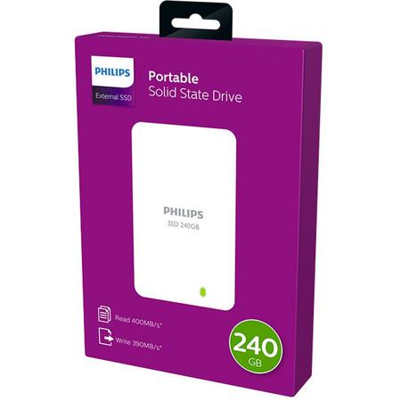 Philips externe SSD 240GB, 400MB/s, USB3.0, Portable, Wit