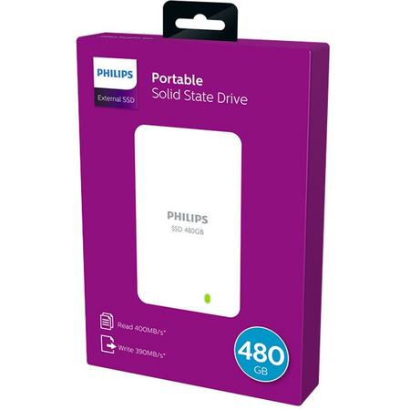 Philips externe SSD 480GB, 400mb/s, USB3.0, Portable, Wit
