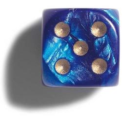   parelmoer blauwe dobbelstenen 12mm