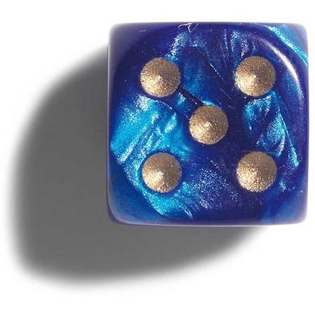 Philos parelmoer blauwe dobbelstenen 12mm