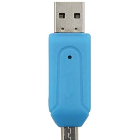 Phoco Kaartlezer (micro) SD met (micro) USB blauw