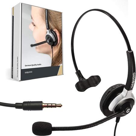 headset met microfoon - Headset met 3,5 mm jack geschikt voor, MacBook, Smartphone, Speedphone, Notebook, PC, Laptop - Hoofdtelefoon & Microfoon met reservekussen - 60 g licht