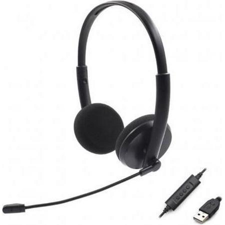 headset met microfoon - On-ear stereo headset - USB / zwart - 1,5 meter  voor thuiskantoor, bedrade hoofdtelefoon voor smartphone, Skype, Zoom, online cursus, thuiskantoor, PS4, telefonische vergadering