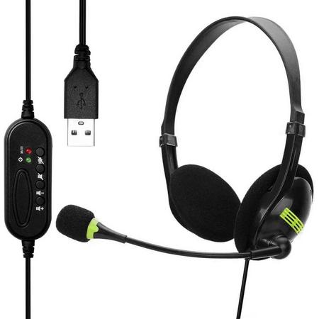 headset met microfoon - USB-headset - pc-headset met microfoon - ruisonderdrukking en volumeregeling - stereo pc-hoofdtelefoon voor laptop - business - Skype - UC - Lync - softphone - call centers - kantoor - webinar - volumeregeling - helder chat