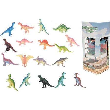 18x Plastic speelgoed dinosaurussen 6 cm - Speelgoed dieren dinos