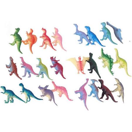 Plastic speelgoed dinosaurussen 8x stuks van ongeveer 6 cm - Dino speelgoed figuren in zakjes