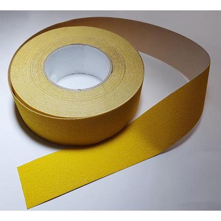 Antislip vloertape zelfklevend geel 50 mm breed - rol 18 meter - uitlopend artikel nog 4 stuks beschikbaar