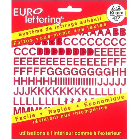 Eurolettering rood - 10 mm letters