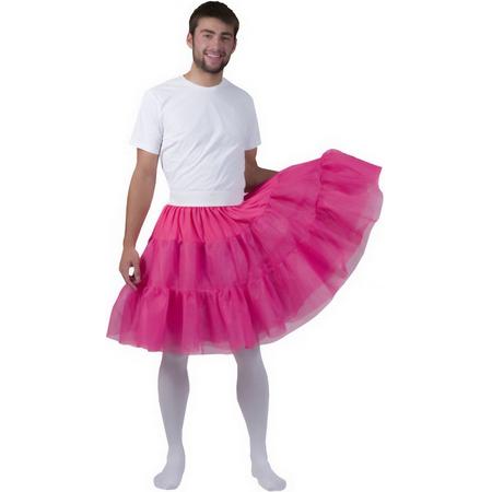 Pierros - Dans & Entertainment Kostuum - Fleurige Roze Petticoat Bella - Man - roze - One Size - Carnavalskleding - Verkleedkleding
