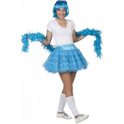 Pierros - Dans & Entertainment Kostuum - Fleurige Turkoois Petticoat Karina - Vrouw - blauw - One Size - Carnavalskleding - Verkleedkleding