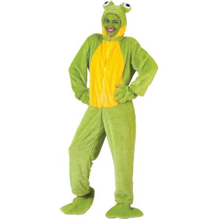 Pierros - Kikker Kostuum - Kikker Kostuum - geel,groen - Maat 40-42 - Carnavalskleding - Verkleedkleding
