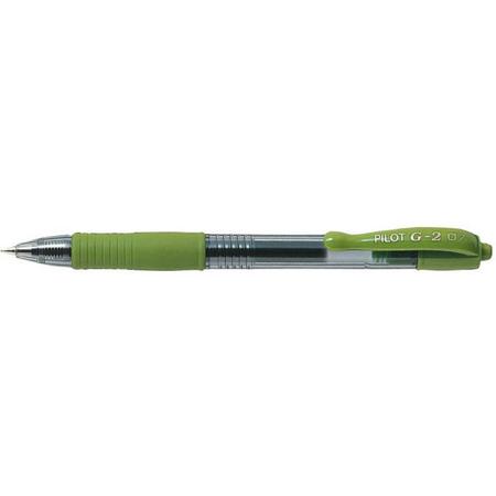 Pilot G-2 roller ball pen rubberized grip & retractable gel type ink licht groenBL-G2-7-LG