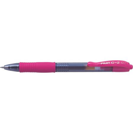 Pilot G-2 roller ball pen rubberized grip & retractable gel type ink pink BL-G2-7-P
