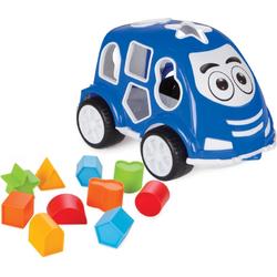 Pilsan Smart Auto Blauw Vormenstoof, inclusief 10 vormen, kleurijke blokjes, in de vorm van een auto 03 187
