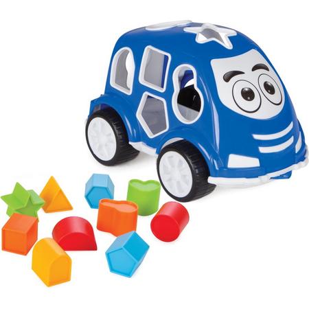Pilsan Smart Auto Blauw Vormenstoof, inclusief 10 vormen, kleurijke blokjes, in de vorm van een auto 03 187