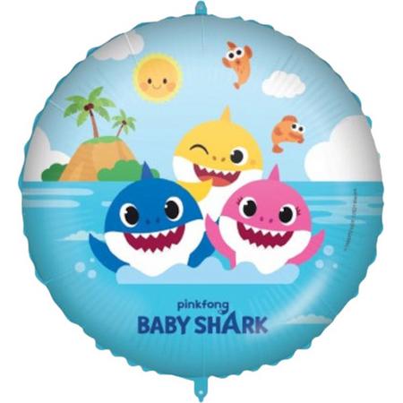 Pinkfong Folieballon Baby Shark Junior 45 Cm Lichtblauw