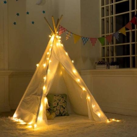 Pipi® -  Tent Kinderen - Hoge Kwaliteit - Tipi speeltent - Tipi driehoek kindertent- Speelgoed - Wit - Kerstmis- Sinterklaas