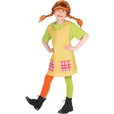 Pippi Langkous™ kostuum voor meisjes - Verkleedkleding - Maat 110/116