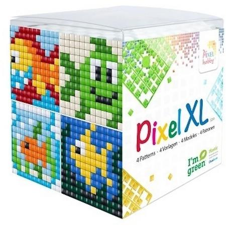 3x Pixel XL kubus vissen, voertuigen, waterdieren