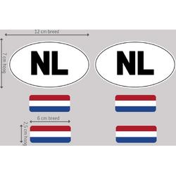 Auto sticker NL Gelamineerd UV- en Waterproof - NL Sticker set met Vlaggen - Bumpersticker