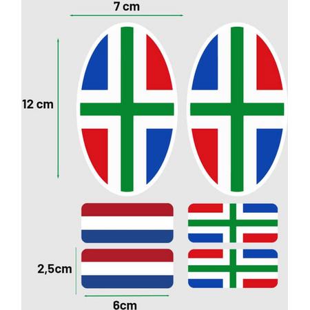 Groningse vlag stickers auto - UV - en Waterproof