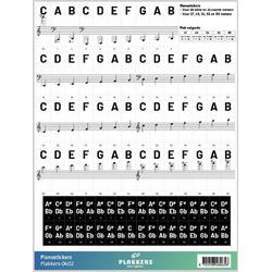 Keyboard stickers - Piano stickers toetsen kinderen - Piano stickers 61 toetsen- Muziek noten leren voor 37, 49, 54, 61 en 88 toetsen